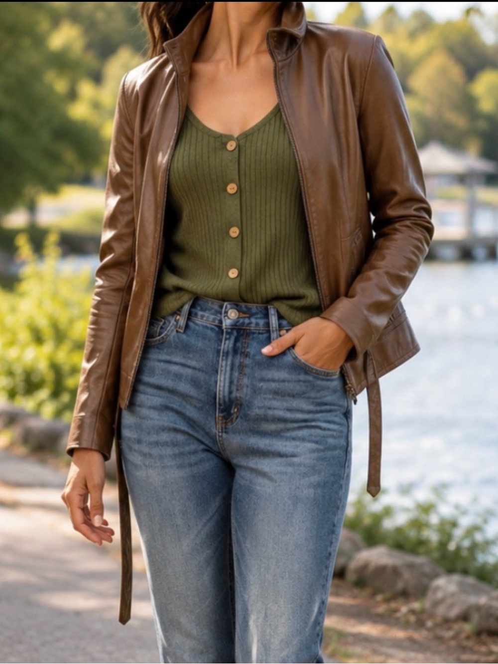 Vintage Lawrence Roy Brown Leather Jacket.
soft, supple leather.
